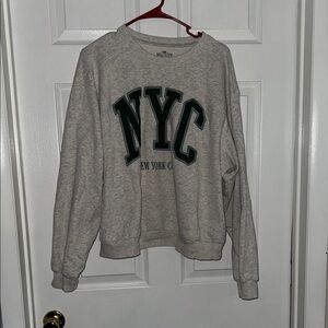 Hollister Gray NYC Crew Neck Sweater
